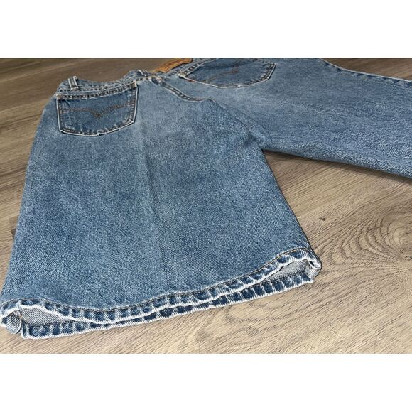 Vintage Levi's 562 Loose Fit Student Orange Tab Denim Jean Shorts 29 Made in USA - Picture 4 of 11